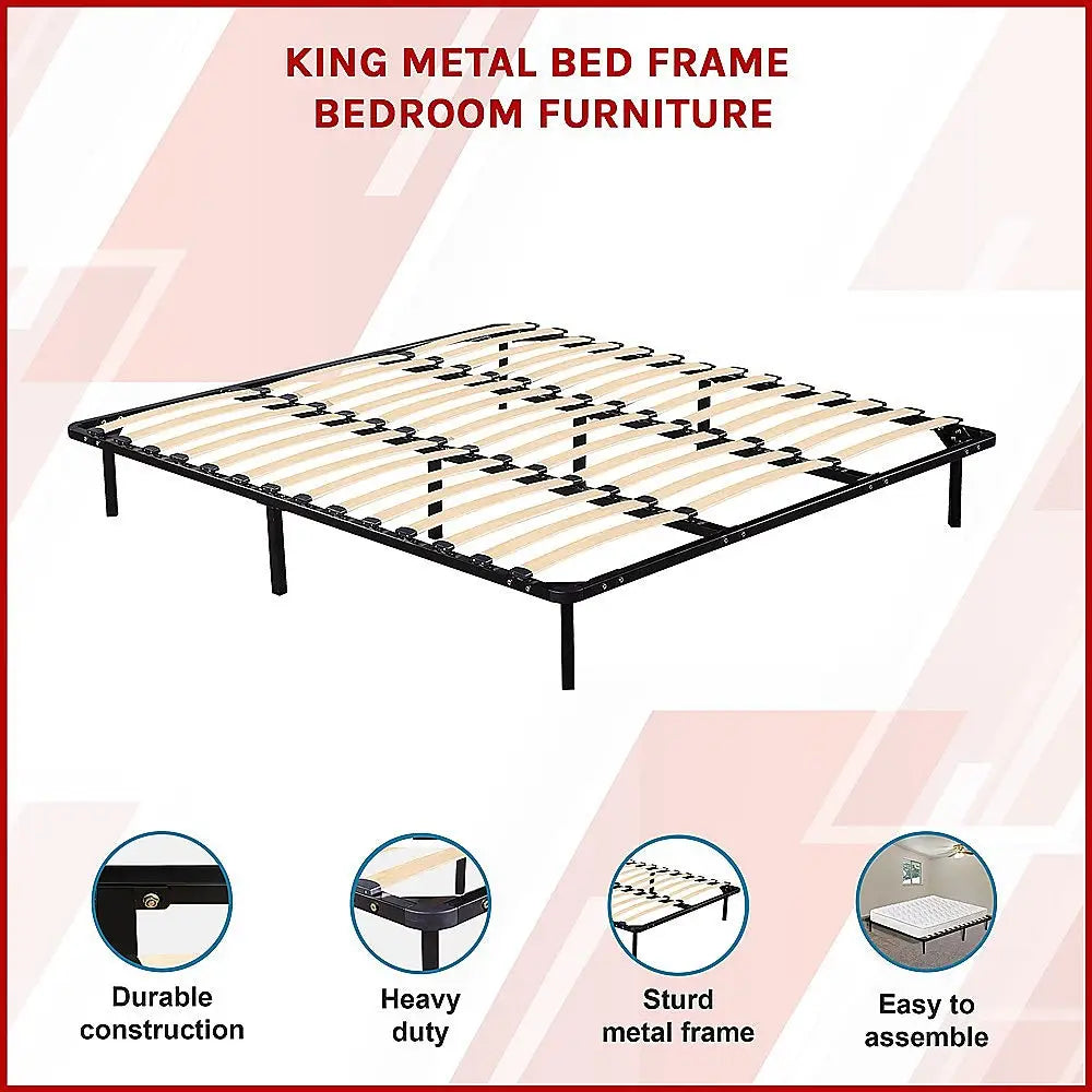 King Metal Bed Frame - Bedroom Furniture - Furniture > Bedroom