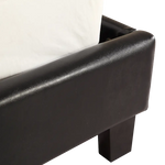 King PU Leather Bed Frame Brown - Furniture > Bedroom