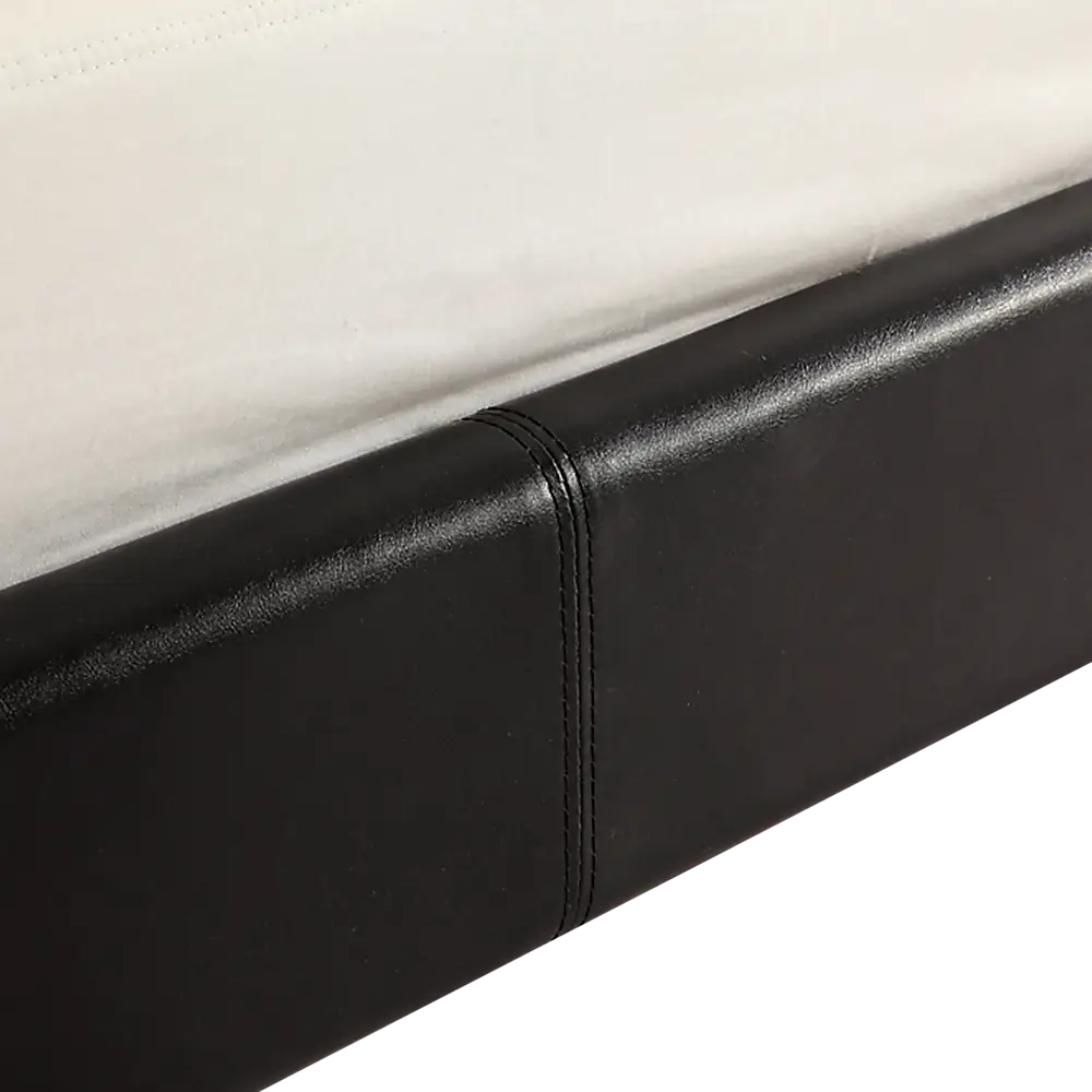 King PU Leather Bed Frame Brown - Furniture > Bedroom