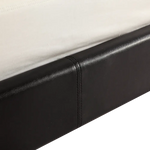 King PU Leather Bed Frame Brown - Furniture > Bedroom