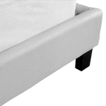 King PU Leather Bed Frame White - Furniture > Bedroom > Beds & Bed Frames