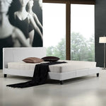 King PU Leather Bed Frame White - Furniture > Bedroom > Beds & Bed Frames