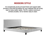 King PU Leather Bed Frame White - Furniture > Bedroom > Beds & Bed Frames