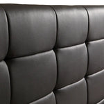 King PU Leather Deluxe Bed Frame Black - Furniture > Bedroom > Beds & Bed Frames