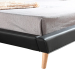 King PU Leather Deluxe Bed Frame Black - Furniture > Bedroom > Beds & Bed Frames