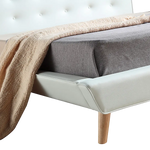 King PU Leather Deluxe Bed Frame White - Furniture > Bedroom > Beds & Bed Frames