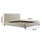King PU Leather Deluxe Bed Frame White - Furniture > Bedroom > Beds & Bed Frames