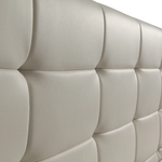 King PU Leather Deluxe Bed Frame White - Furniture > Bedroom > Beds & Bed Frames