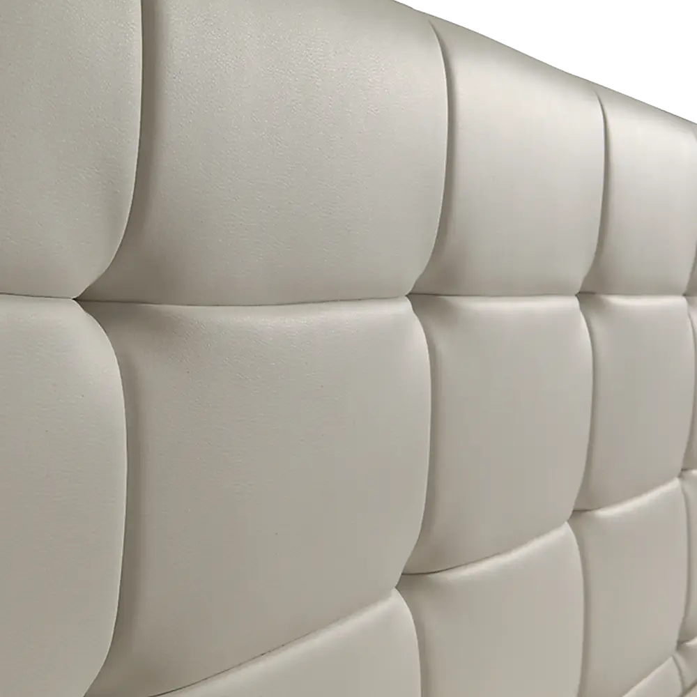 King PU Leather Deluxe Bed Frame White - Furniture > Bedroom > Beds & Bed Frames