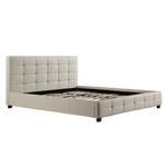 King PU Leather Deluxe Bed Frame White - Furniture > Bedroom > Beds & Bed Frames
