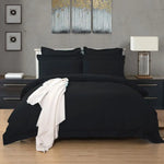 King Single 1000TC Tailored Duvet Quilt Cover Set - Black - Home & Garden > Bedding > Duvet Covers
