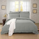 King Single 1000TC Tailored Duvet Quilt Cover Set - Grey - Home & Garden > Bedding > Duvet Covers