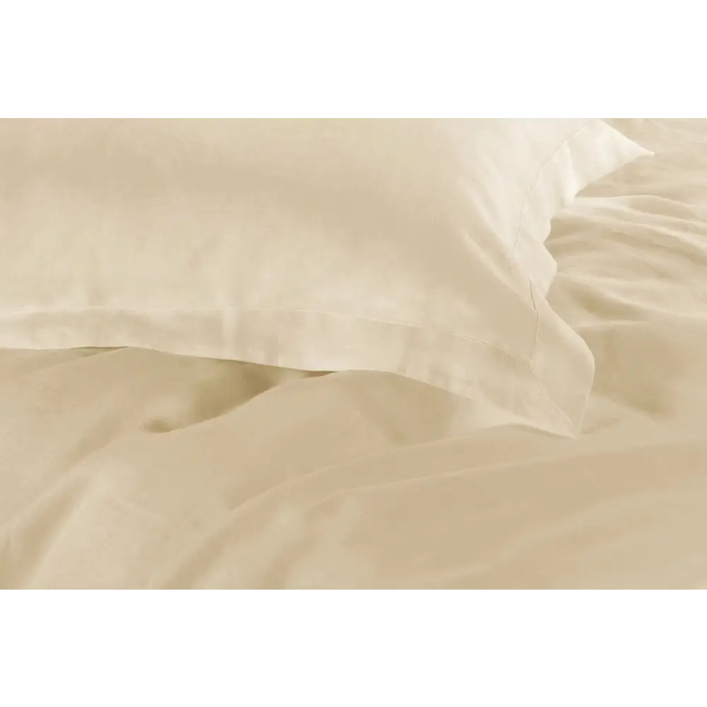 King Single 1000TC Tailored Duvet Quilt Cover Set - Yellow Cream - Home & Garden > Bedding > Duvet Covers