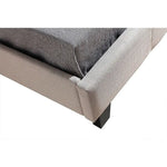 King Single Linen Fabric Bed Frame Beige - Furniture > Bedroom