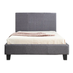 King Single Linen Fabric Bed Frame Grey - Furniture > Bedroom > Beds & Bed Frames