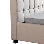 King Single Linen Fabric Deluxe Bed Frame Beige - Furniture > Bedroom > Beds & Bed Frames