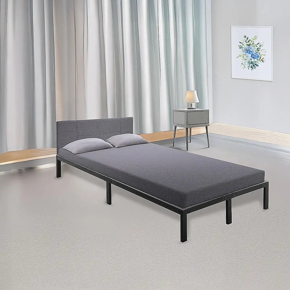 King Single Metal Bed Frame Full Steel Heavy Duty - Furniture > Bedroom > Beds & Bed Frames