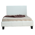 King Single PU Leather Bed Frame White - Furniture > Bedroom > Beds & Bed Frames