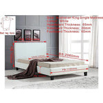 King Single PU Leather Bed Frame White - Furniture > Bedroom > Beds & Bed Frames