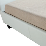King Single PU Leather Bed Frame White - Furniture > Bedroom > Beds & Bed Frames