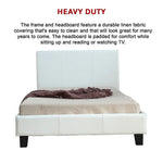 King Single PU Leather Bed Frame White - Furniture > Bedroom > Beds & Bed Frames