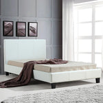King Single PU Leather Bed Frame White - Furniture > Bedroom > Beds & Bed Frames