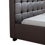 King Single PU Leather Deluxe Bed Frame Brown - Furniture > Bedroom > Beds & Bed Frames