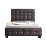 King Single PU Leather Deluxe Bed Frame Brown - Furniture > Bedroom > Beds & Bed Frames