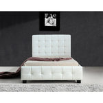 King Single PU Leather Deluxe Bed Frame White - Furniture > Bedroom