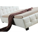 King Single PU Leather Deluxe Bed Frame White - Furniture > Bedroom