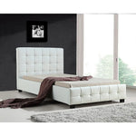 King Single PU Leather Deluxe Bed Frame White - Furniture > Bedroom