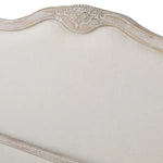 King Size Bed Frame Linen Fabric Beige Oak Wood White Washed Finish Slat Base Mattress Support - Furniture > Mattresses