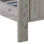 King Size Bed Frame with Solid Acacia Wood Veneered Construction in White Ash Colour - Furniture > Bedroom