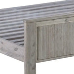 King Size Bed Frame with Solid Acacia Wood Veneered Construction in White Ash Colour - Furniture > Bedroom