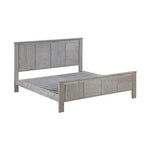 King Size Bed Frame with Solid Acacia Wood Veneered Construction in White Ash Colour - Furniture > Bedroom