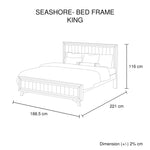 King Size Silver Brush Bed Frame in Acacia Wood Construction - Furniture > Bedroom