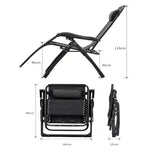 Kingsize Outdoor Folding Reclining Garden Beach Chair Sun Lounger Deck Recliner Silver Color - Furniture > Outdoor