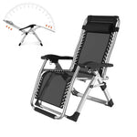Kingsize Outdoor Folding Reclining Garden Beach Chair Sun Lounger Deck Recliner Silver Color - Furniture > Outdoor
