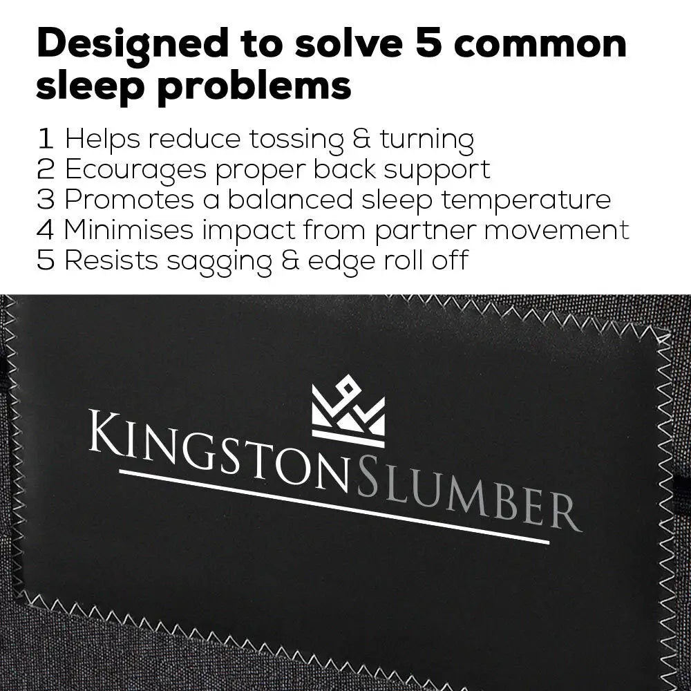 KINGSTON Mattress DOUBLE Size Bed Euro Top Pocket Spring Bedding Firm Foam 34CM - Furniture > Mattresses