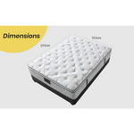 KINGSTON Mattress Queen Size Medium Firm Euro Top Pocket Spring Memory Foam 34CM - Furniture > Mattresses