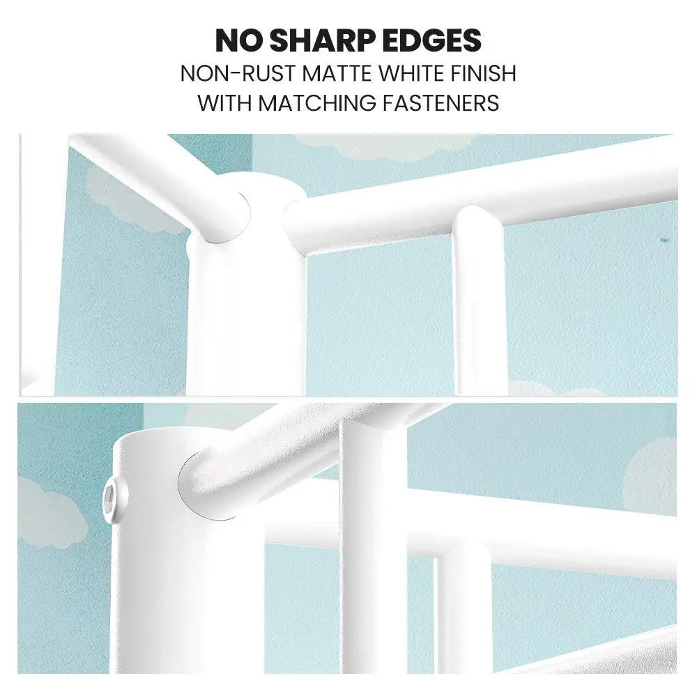KINGSTON SLUMBER 2in1 King Single Metal Bunk Bed Frame with Modular Design Matte White - Furniture > Bedroom > Beds &