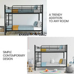 Kingston Slumber 2in1 Single Metal Bunk Bed Frame with Modular Design Dark Matte Grey - Furniture > Bedroom > Beds &