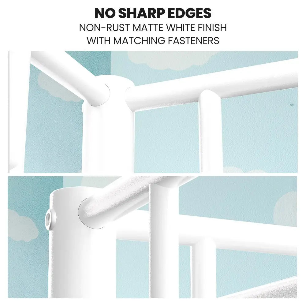 KINGSTON SLUMBER 2in1 Single Metal Bunk Bed Frame with Modular Design Matte White - Furniture > Bedroom > Beds & Bed