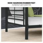 Kingston Slumber 2in1 Single Metal Bunk Bed Frame with Modular Design Dark Matte Grey - Furniture > Bedroom > Beds &