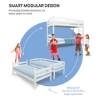Kingston Slumber Bunk Bed Frame Single Wooden Kids Timber PIne Wood Loft Children Bedroom Furniture - Furniture >