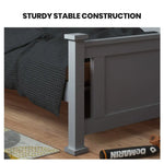 KINGSTON SLUMBER King Single Wooden Timber Bed Frame Grey - Furniture > Bedroom
