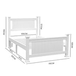 KINGSTON SLUMBER King Single Wooden Timber Bed Frame White - Furniture > Bedroom