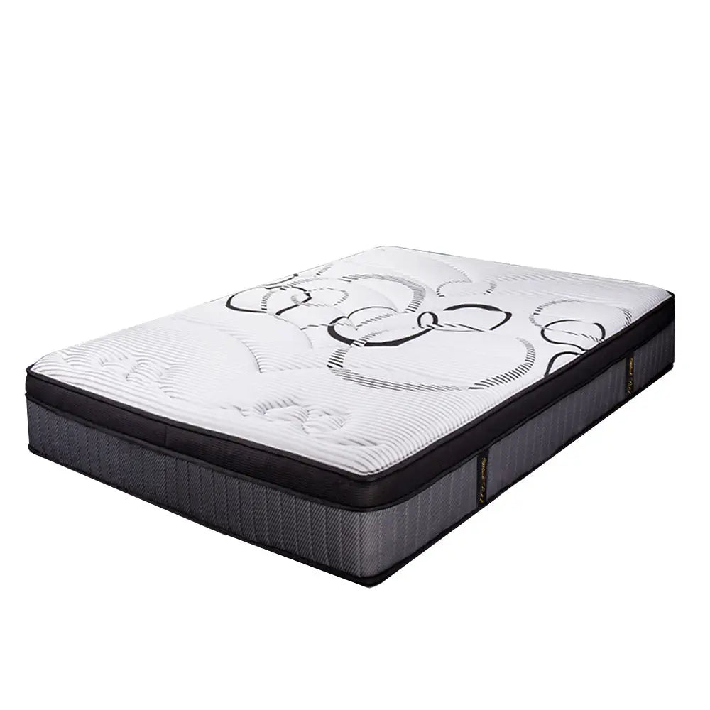 Kingston Slumber Mattress DOUBLE Size Bed Euro Top Pocket Spring Firm Bedding Foam 34CM - Furniture > Mattresses