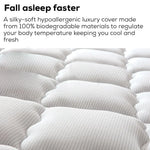 Kingston Slumber Mattress KING SINGLE Size Bed Euro Top Pocket Spring Bedding Foam 34CM - Furniture > Mattresses
