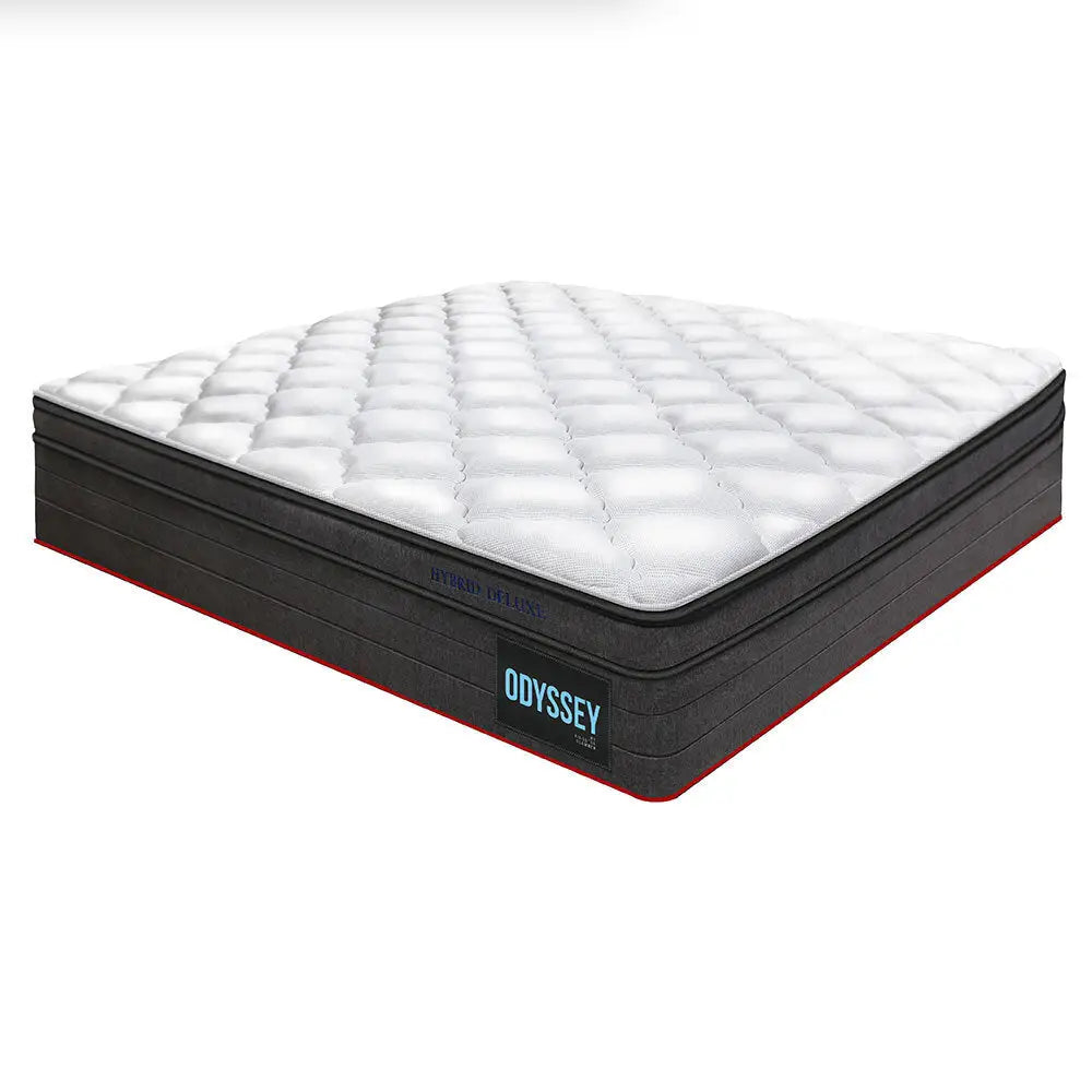 Kingston Slumber Mattress KING Size Bed Euro Top Pocket Spring Bedding Firm Foam 34CM - Furniture > Mattresses
